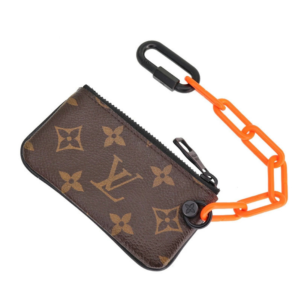 Louis Vuitton Pochette Coin Case Pouch Leather Brown